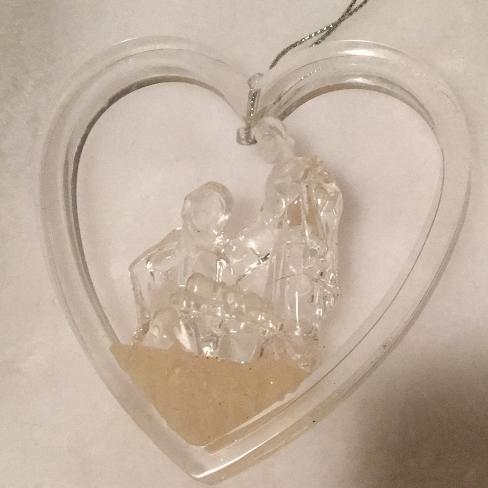 Clear Heart Nativity Ornament